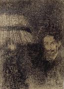 James Ensor Self-Portrait by Lamplight or In the Shadow oil painting reproduction